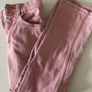 Pink wrangler jeans — wide leg, slight boot cut